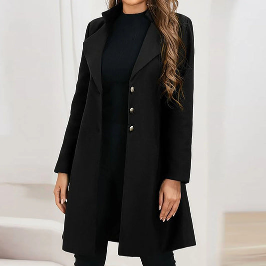 Long-Sleeved Wool Coat